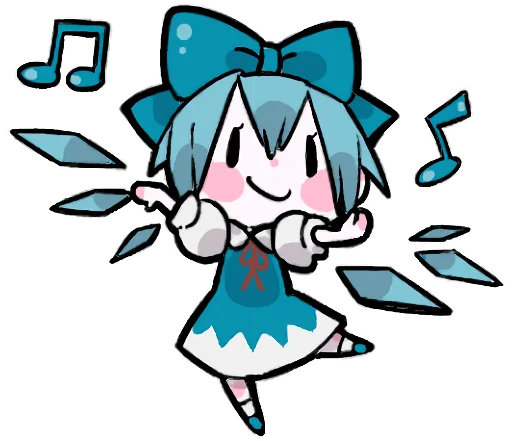 💃 Стикер «Reimu & Cirno are flying!blackencir» для Telegram
