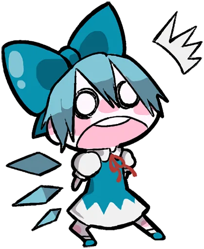 😨 Стикер «Reimu & Cirno are flying!blackencir» для Telegram