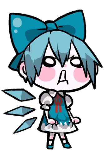 😠 Стикер «Reimu & Cirno are flying!blackencir» для Telegram