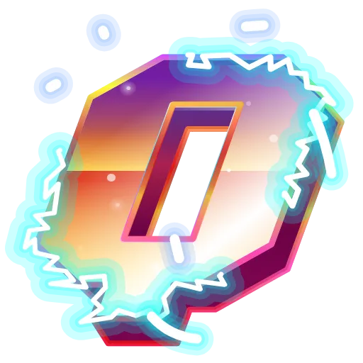Стикер 17 Retro Font Emoji