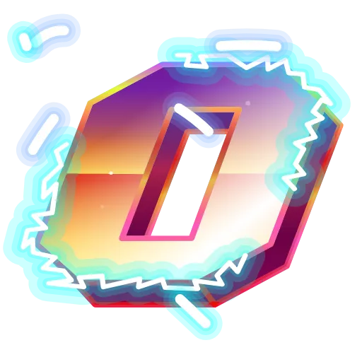 Стикер 15 Retro Font Emoji