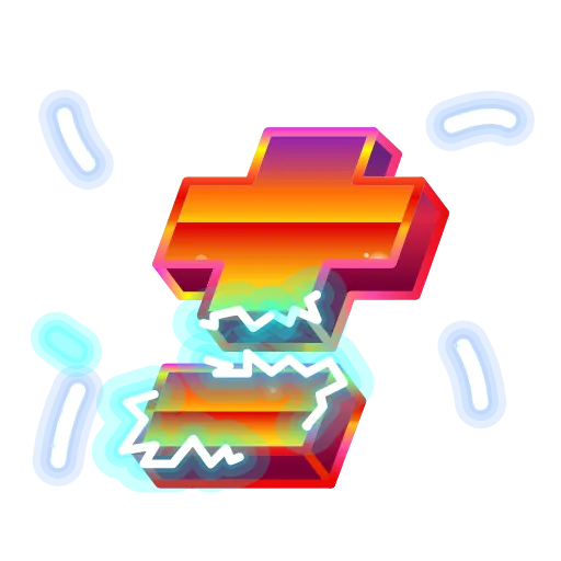 Стикер 56 Retro Font Emoji