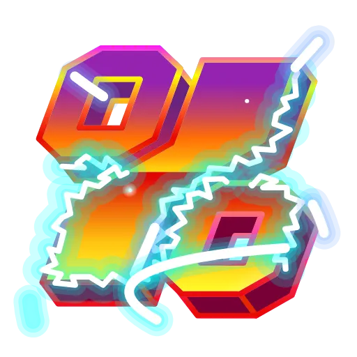 Стикер 45 Retro Font Emoji
