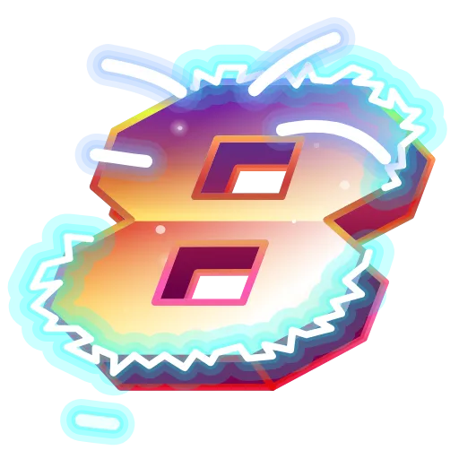 Стикер 34 Retro Font Emoji