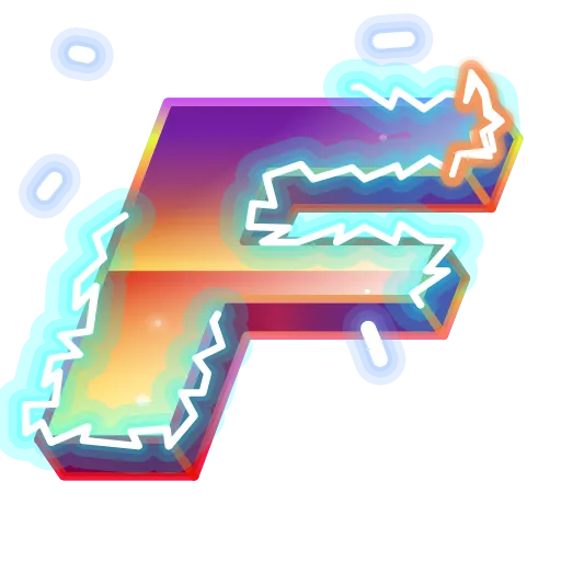 Стикер 6 Retro Font Emoji