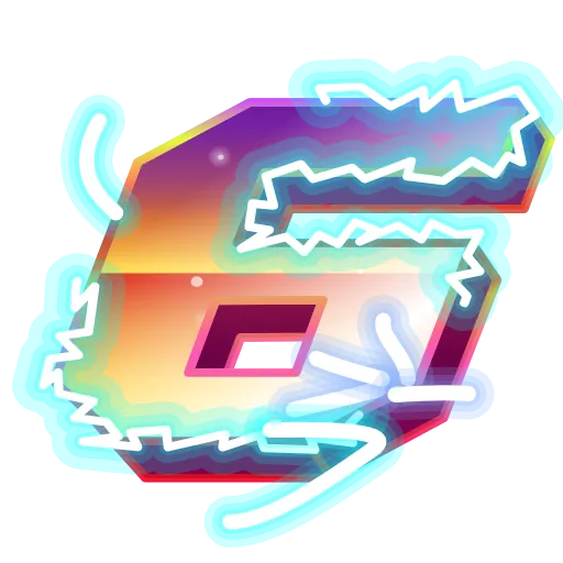 Стикер 32 Retro Font Emoji