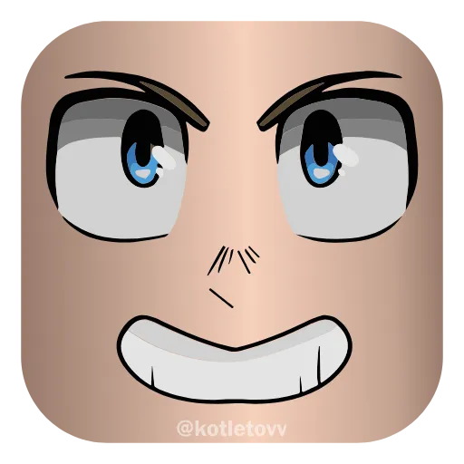 Стикер 10 🕷 Набор эмоджи с рожицами из игры «Roblox» в HD качестве