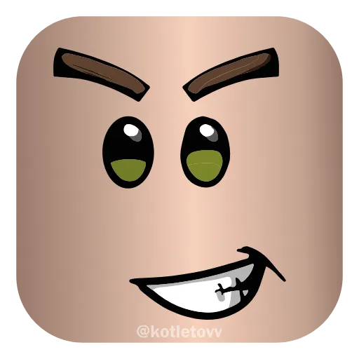 Стикер 30 🕷 Набор эмоджи с рожицами из игры «Roblox» в HD качестве