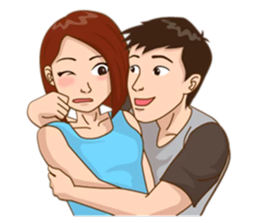 😀 Стикер «Romantic Couple In Love» для Telegram