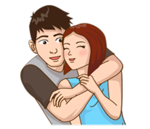 ❤ Стикер «Romantic Couple In Love» для Telegram