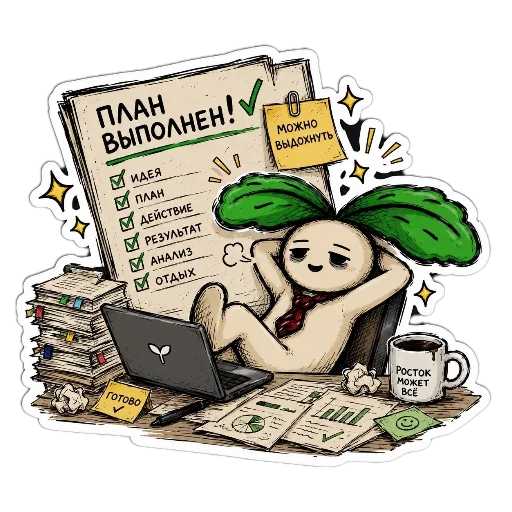 ✅ Стикер «Росток 2.0» для Telegram