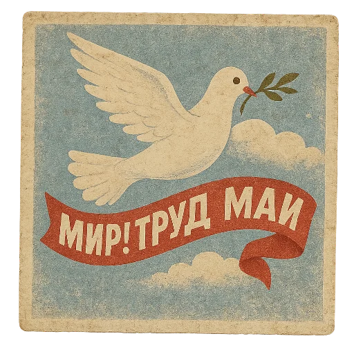 🕊 Стикер «С первым Мая» для Telegram