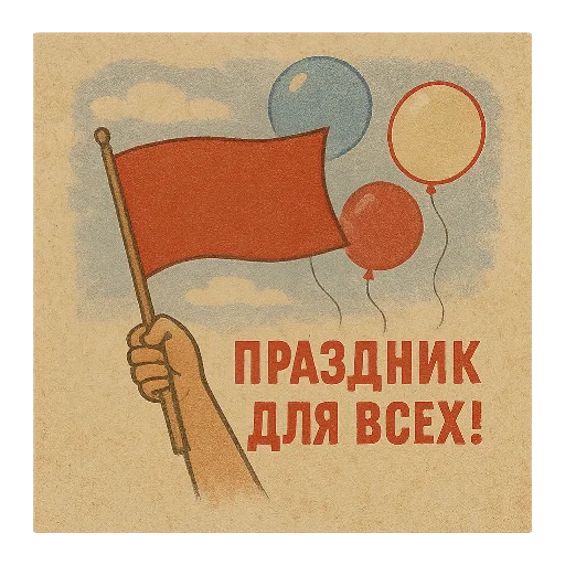 🚩 Стикер «С первым Мая» для Telegram
