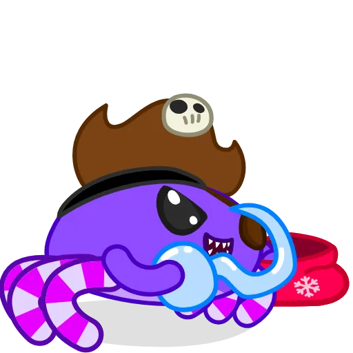 Стикер 7 Santa's Crab