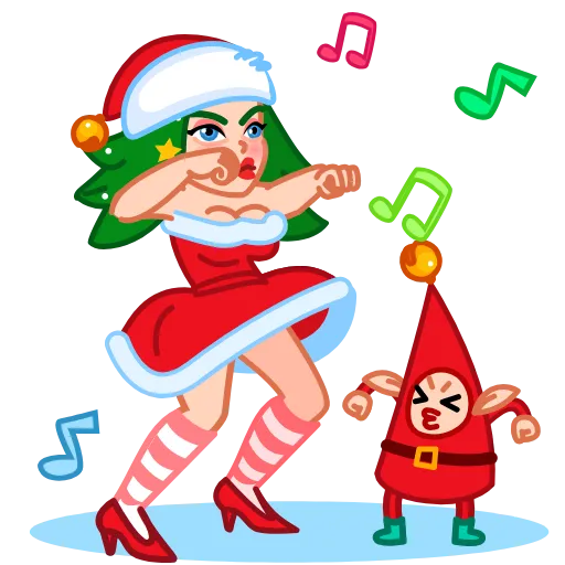 Стикер 19 Santa Girl