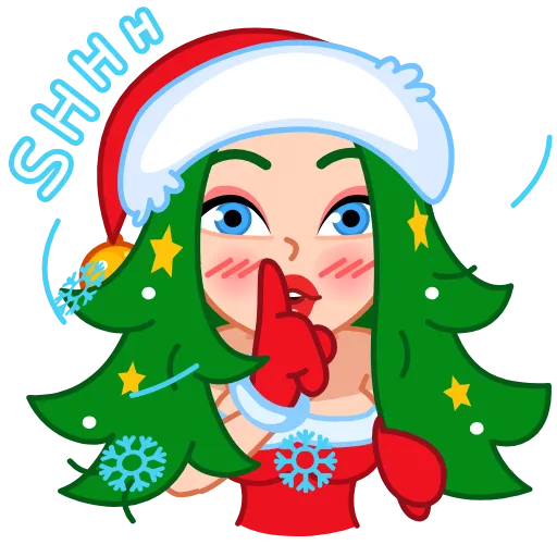 Стикер 6 Santa Girl