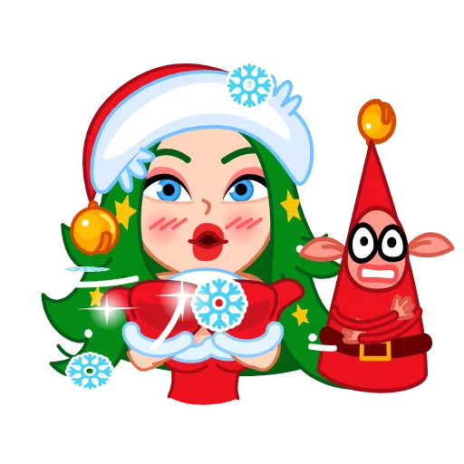 Стикер 21 Santa Girl
