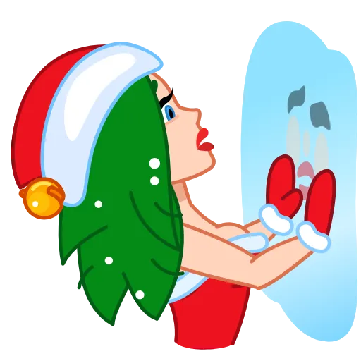 Стикер 20 Santa Girl