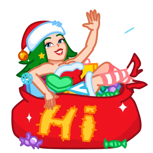 Стикер 5 Santa Girl