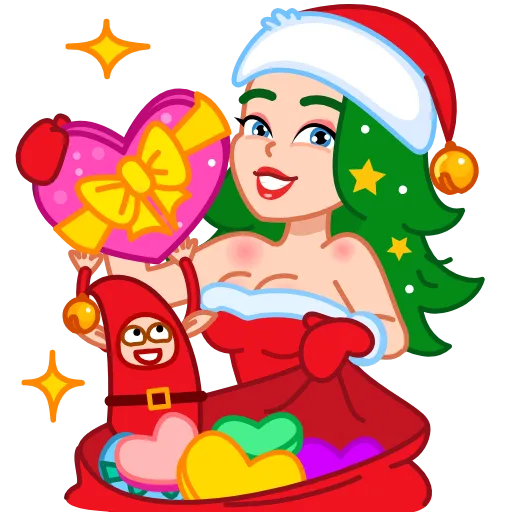 Стикер 13 Santa Girl