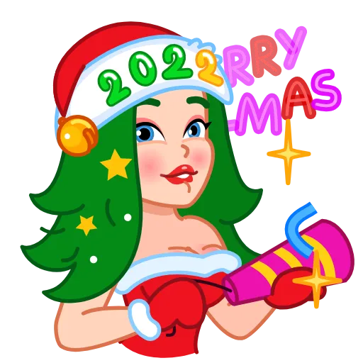 Стикер 8 Santa Girl
