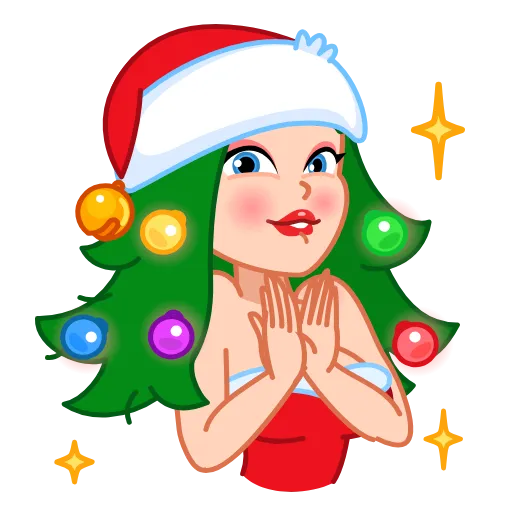 Стикер 9 Santa Girl