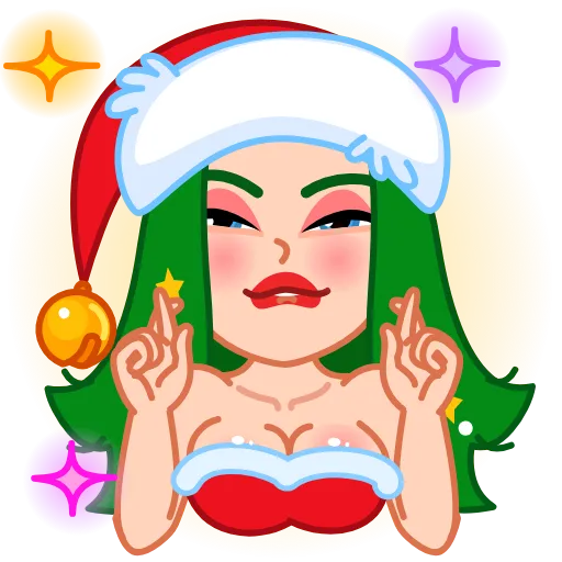 Стикер 17 Santa Girl