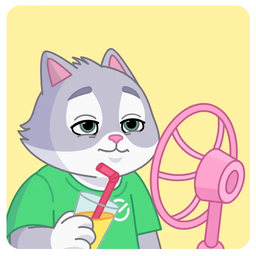 🧃 Эмодзи «СберКот на чиле весь год» для Telegram
