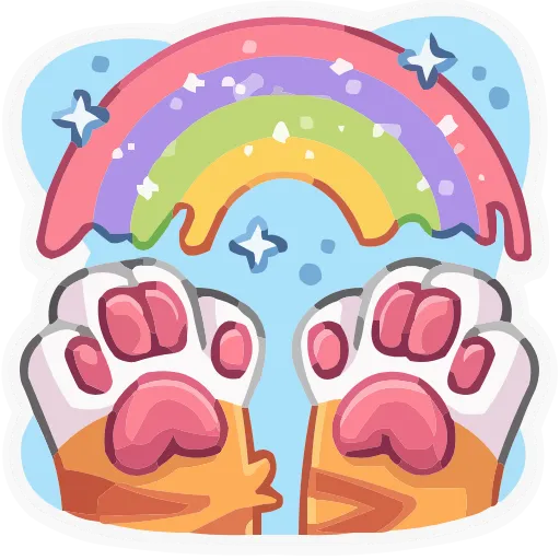 🌈 Эмодзи «Лапки-царапки» для Telegram