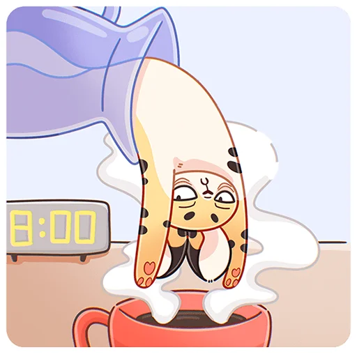 🥱 Стикер «Сервал Тортик без надписей» для Telegram