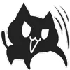 Стикер 32 Shadow Cat - черный котик