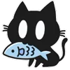 Стикер 28 Shadow Cat - черный котик