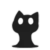 Стикер 3 Shadow Cat - черный котик