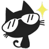 Стикер 26 Shadow Cat - черный котик