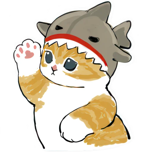 🐾 Стикер «Акула и котята» для Telegram