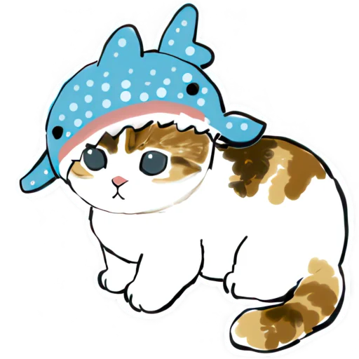 😵‍💫 Стикер «Акула и котята» для Telegram