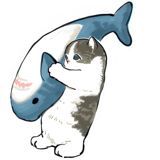 🐱 Стикер «Акула и котята» для Telegram