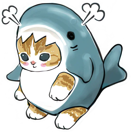 😤 Стикер «Акула и котята» для Telegram