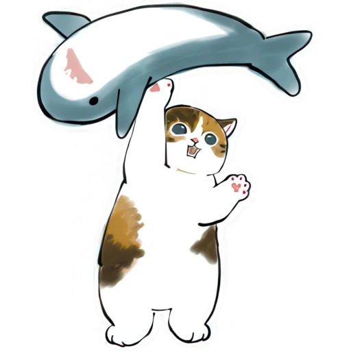 👻 Стикер «Акула и котята» для Telegram