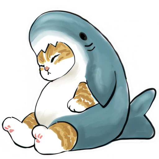 😴 Стикер «Акула и котята» для Telegram