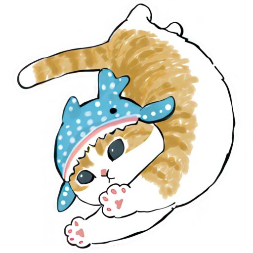 Стикерпак Акула и котята для Telegram