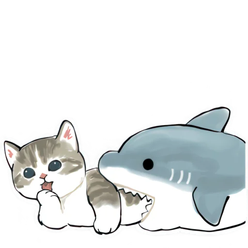 👹 Стикер «Акула и котята» для Telegram