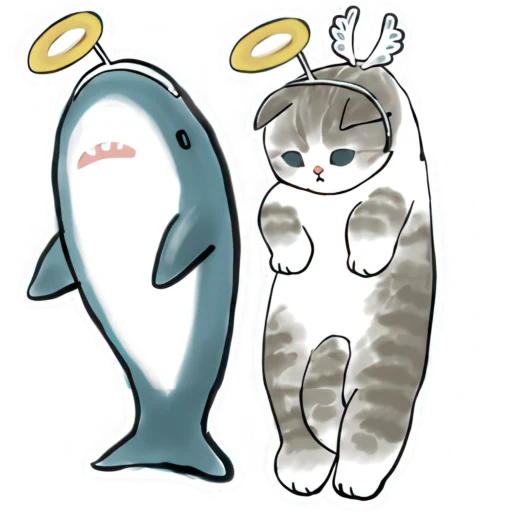 😇 Стикер «Акула и котята» для Telegram