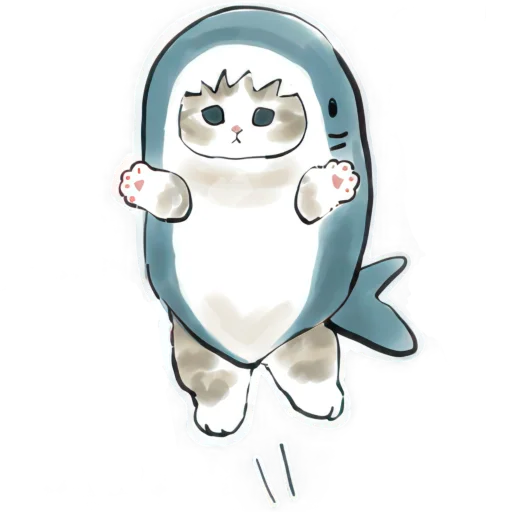 🤗 Стикер «Акула и котята» для Telegram