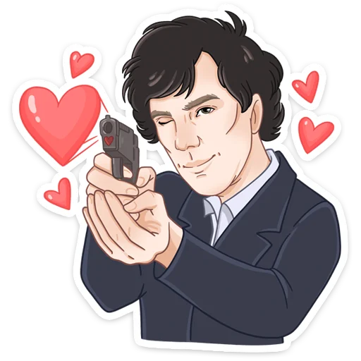 💕 Стикер «Встречайте набор для фанатов Шерлока» для Telegram