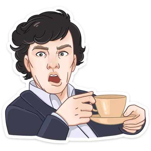 😵 Стикер «Встречайте набор для фанатов Шерлока» для Telegram