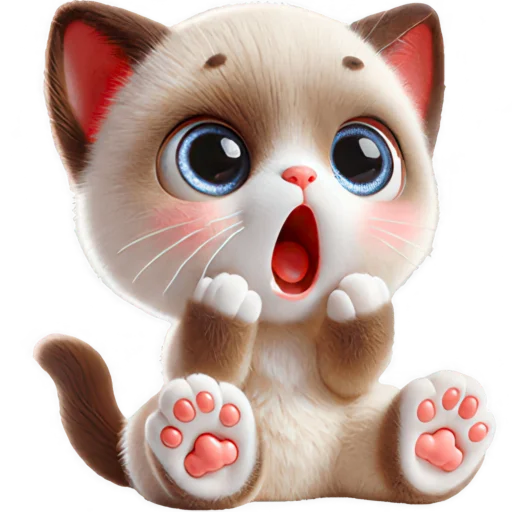 😱 Стикер «Сиамский котик» для Telegram
