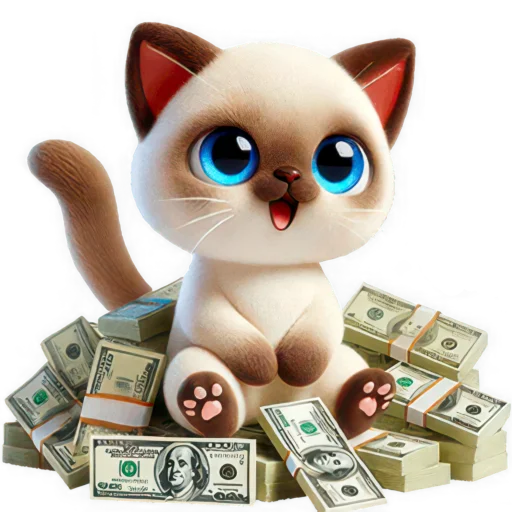 🤑 Стикер «Сиамский котик» для Telegram