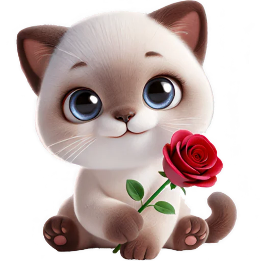 🌹 Стикер «Сиамский котик» для Telegram