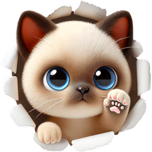 Стикерпак Сиамский котик для Telegram